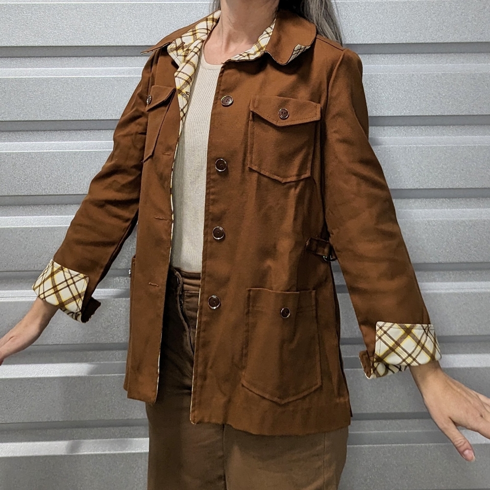 vintage WHITE STAG safari JACKET chore coat S - Picture 2 of 11